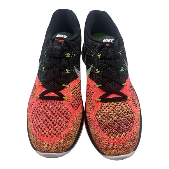 Nike FlyKnit Lunar3 Running Shoes‎ Mens Sz 9.5 Black White Hot Lava 698181-00 main image 7